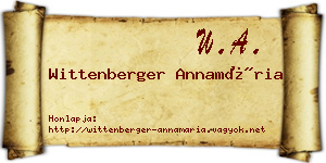 Wittenberger Annamária névjegykártya
